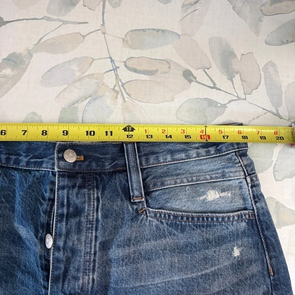 Madewell Womens distressed Regid mini A-line denim skirt size 32